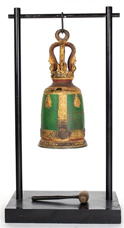 Bonsho - campana da tempio buddhista in metallo colorato, Thailandia,...