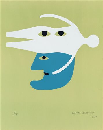 Victor Brauner, Senza titolo, 1964 Litografia a colori Firma, data e...