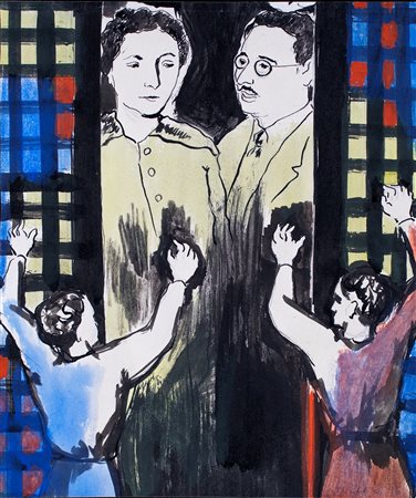 Giulio Turcato, Il Caso Rosenberg: i figli implorano la loro libertà, 1953...
