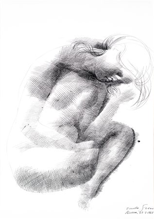 Emilio Greco, Figura di donna, 1965 China su carta cm 70x50 Firma, data e...