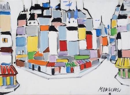 Sante Monachesi, Parigi, Olio su tela cm 50x70 Firma sul fronte in basso a...