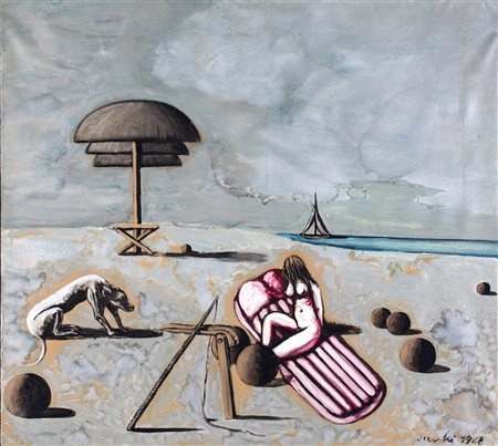 Sergio Vacchi, Senza titolo, 1968 Olio su tela cm 88x99 Firma e data sul...