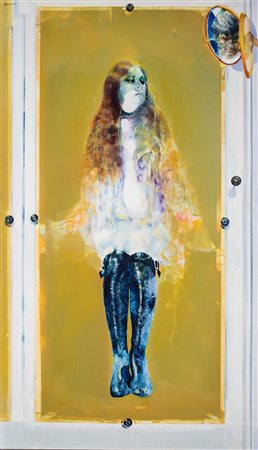 Renzo Vespignani, Netta allo specchio, 1971 Olio su tela cm 195x115 Firma e...