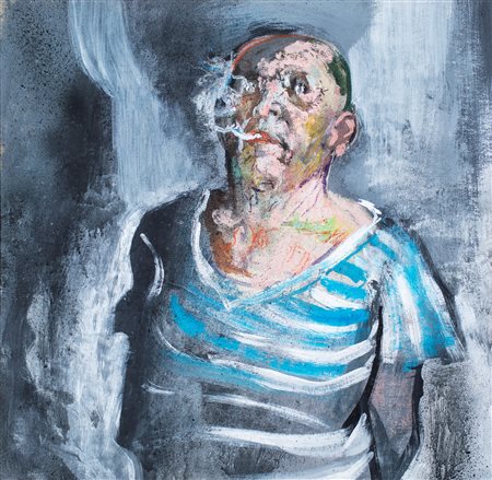 Alberto Sughi, Bagnino, 1960 Tempera e pastelli cerosi su carta cm 40x41 Vie...