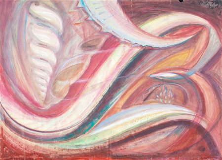 Alberto Bragaglia, Paesaggio con guglie (fronte); Spire (retro), 1920 Tempera...