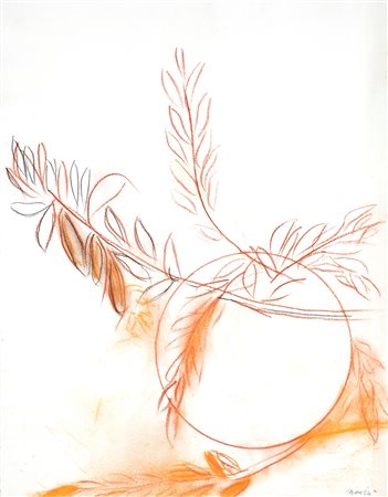 Giacomo Manzù, Senza titolo, Pastelli cerosi su carta cm 64,5x50 Firma...