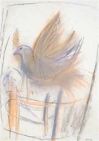 Giacomo Manzù, Colomba della pace, Tecnica mista (Matita, carboncino,...