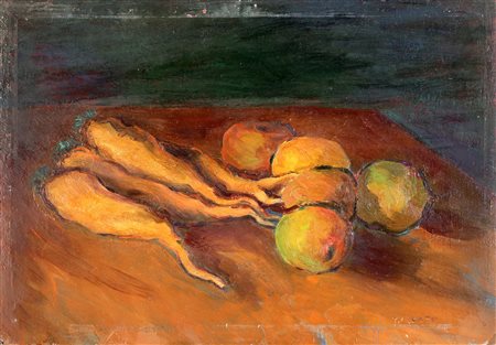 Giulio Turcato, Natura Morta, 1943 Olio su cartone cm 31x44,5 Firma in basso...