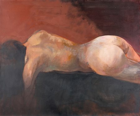 Ugo Attardi, Nudo disteso, 1972 Olio su tela cm 95x115 Firma e data sul...