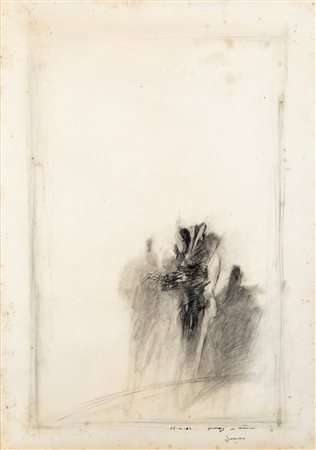 Piero Guccione, Personaggi per Antonioni, 1962 Disegno a matita su carta...