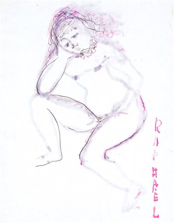 Antonietta Raphael Mafai, Nudo di donna, China e acquerello su carta...