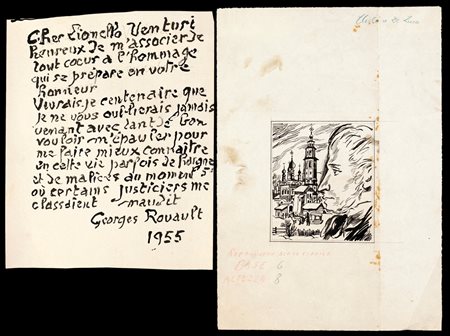 Georges Rouault, Lettera e disegno di Georges Rouault, Lettera indirizzata a...