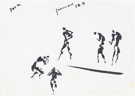 Dino Abidine, Senza titolo (Olimpiadi di Roma 1960), 1960 Acquarello su carta...