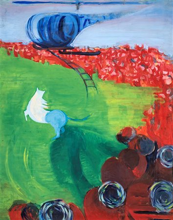 Titina Maselli, Senza titolo, 1958 Olio su carta cm 66,5x57