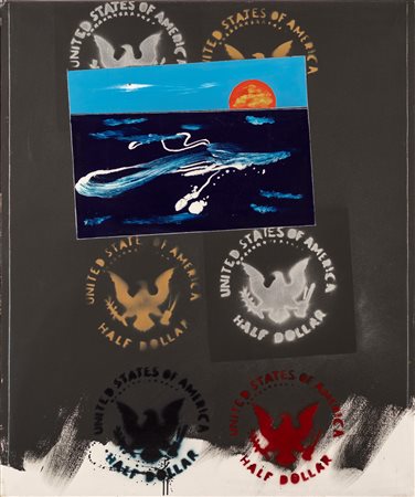 Franco Angeli, Occidentale, 1973-79 Smaltot, tempera, spray e pastello su...