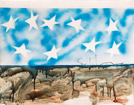 Mario Schifano, Senza titolo, 1974-76 Smalto, pastello e spray su tela cm...