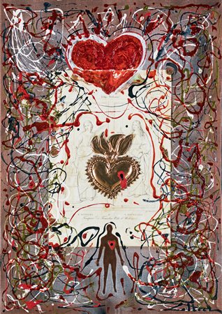 Ferdinando Colloca, Ex voto del guru 001, 2021 Tecnica msita (smalti e carta,...