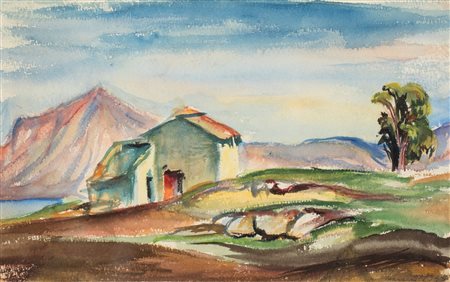 Carla Accardi, Senza titolo, 1945 Tempera su carta cm 15,8x25,2 Firma e data...