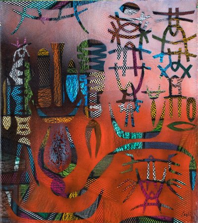 Corrado Cagli, Favola dello scorpione, 1956 Tecnica mista su carta intelata...