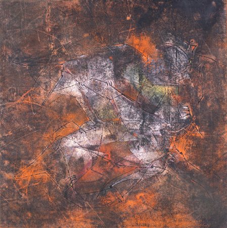 Salvatore Provino, Lotta tra corpi, 1989 Olio su tela cm 90x90 Firma, data,...