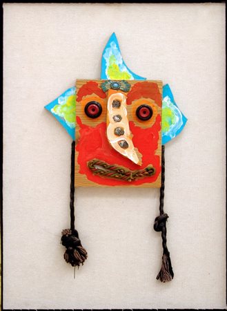 ENRICO BAJ, Maschera cornuta, 1985