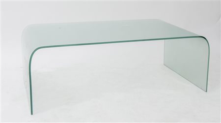 FIAM, attr. Tavolo da caffè in cristallo di vetro. Prod. Italia, 1970 ca. Cm...