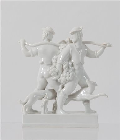 GIO PONTI Scultura in porcellana bianca modello ‘La Terra Promessa’. Marchio...