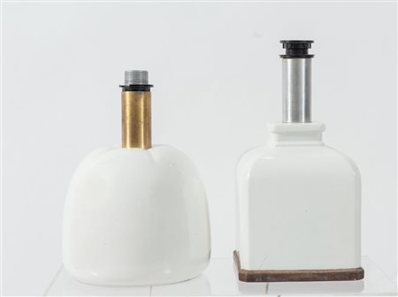 Coppia di lampade in ceramica smaltata. Prod. Italia, 1970 ca....