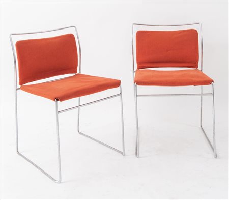 KAZUHIDE TAKAHAMA Quattro sedie in metallo e tessuto modello Tulu. Prod....