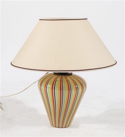 LINO TAGLIAPIETRA, attr. Lampada da tavolo in vetro con doppia illuminazione...