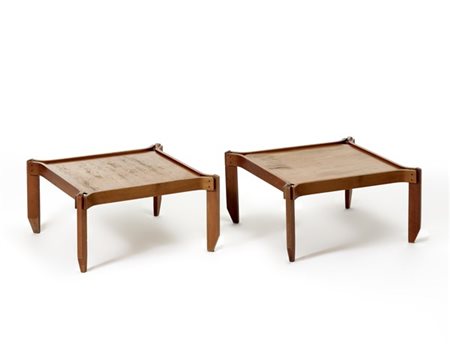 Fulvio Raboni Due tavolini impilabili. Produzione Delitala, Italia, 1959. Legno