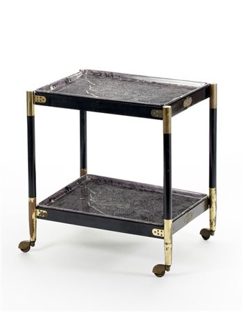 Piero Fornasetti Carrello a due vassoi asportabili. Milano, anni '50. Struttura