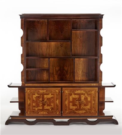 Francesco Ferrario (Attribuito)
Grande libreria Novecento impiallacciata in legn