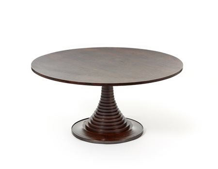 Carlo De Carli Tavolo tondo. Produzione Sormani, Arosio, 1963. Legno massello bo