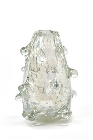 Manifattura di Murano Vaso a mugnoni. Seconda metà secolo XX. Vetro trasparent