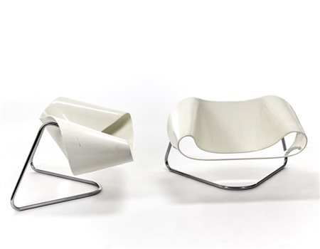 Cesare Leonardi (1935-2021) e Franca Stagi (1937-2008) Due sedute modello "Ribbo