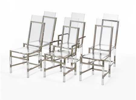 Charles Hollis Jones * Lotto di due poltroncine e quattro sedie modello "Metric