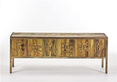 Bernhard Rohne * Sideboard. Produzione Mastercraft, Austria, anni '70. Legno riv