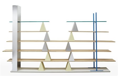 Andrea Branzi Libreria modello "Gritti". Produzione Memphis, Milano, disegno del