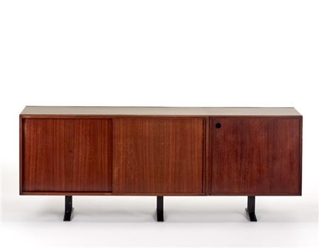 Osvaldo Borsani Mobile basso componibile smontabile in due pezzi con un modulo a