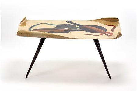 Aldo Tura Tavolino da salotto con gambe troncoconiche. Lazzate, anni '60. Strutt