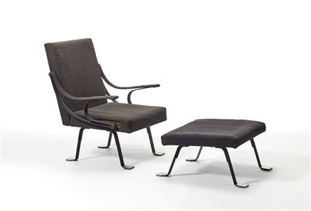 Ignazio Gardella Poltrona con schienale a posizione variabile unito a poggiapied