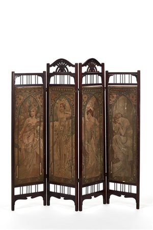 Alphonse Mucha "Les heures du jour"
Paravento Art Nouveau, composto da quattro s