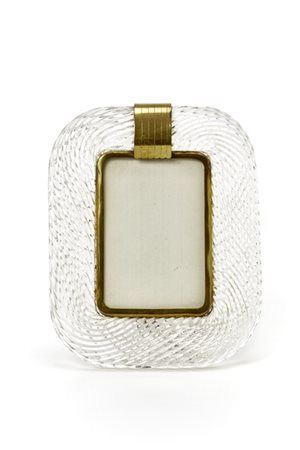 Manifattura di Murano Piccola cornice portafoto. Anni '50. Vetro trasparente inc