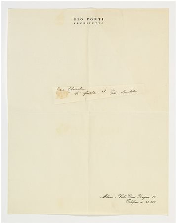 Gio Ponti "Non tradire - Non tradirmi - Sii Fedele"
Serie di sei biglietti ironi