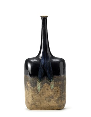 Bruno Gambone Vaso bottiglia con corpo schiacciato e collo stretto. Firenze, sec