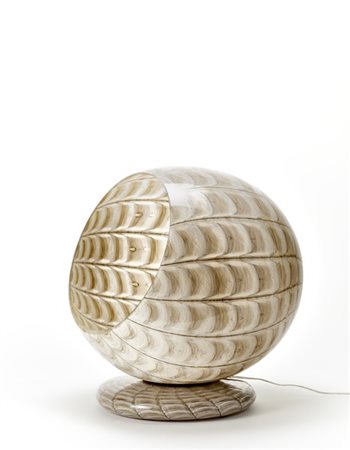 Barovier & Toso Grande lampada da tavolo con corpo sferico e base a ciambella de