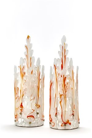 Mazzega (Attribuito)Coppia di lampade da parete. Murano, anni '70/'80. Struttur