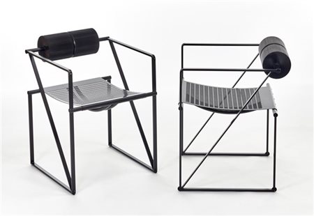 Mario Botta Coppia di poltroncine modello "Seconda". Produzione Alias, Grumello