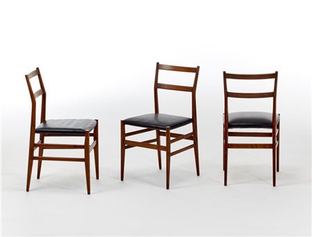 Gio Ponti Lotto di tre sedie modello "646 Leggera". Produzione Cassina, Meda, an